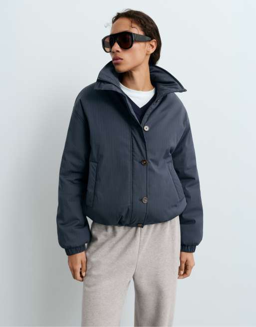 OYSHO Fellex® aerogel A-linjeformad vadderad jacka i mauve-blue, 2 av 5