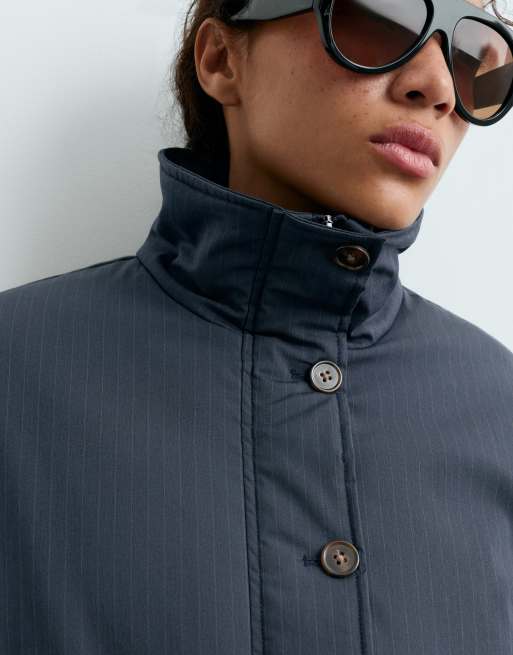 OYSHO Fellex® aerogel A-linjeformad vadderad jacka i mauve-blue, 3 av 5