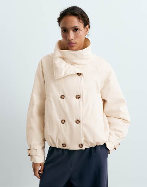 OYSHO Fellex® aerogel balloon padded short jacket in ivory ecru - view 1