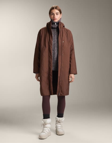 OYSHO – Fellex® Aerogel – Brun, vattenavvisande jacka med vaddering och lång modell - view 1