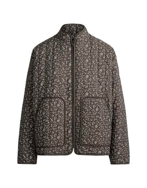 OYSHO Fellex® aerogel floral waterrepellent padded jacket in brown, 5 of 5