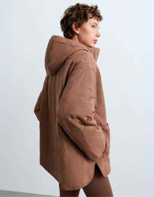 OYSHO Fellex® Aerogel gefütterte Jacke mit Kunstfell-Optik innen in Braun, 4 von 6