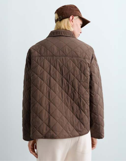 OYSHO Fellex® aerogel giacca imbottita midi squadrata marrone, 3 di 4