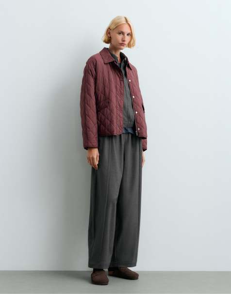 OYSHO Fellex® aerogel midi boxig vadderad jacka i burgundy - view 1