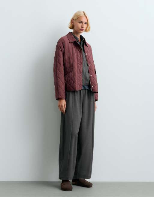 OYSHO Fellex® aerogel midi boxig vadderad jacka i burgundy, 2 av 6