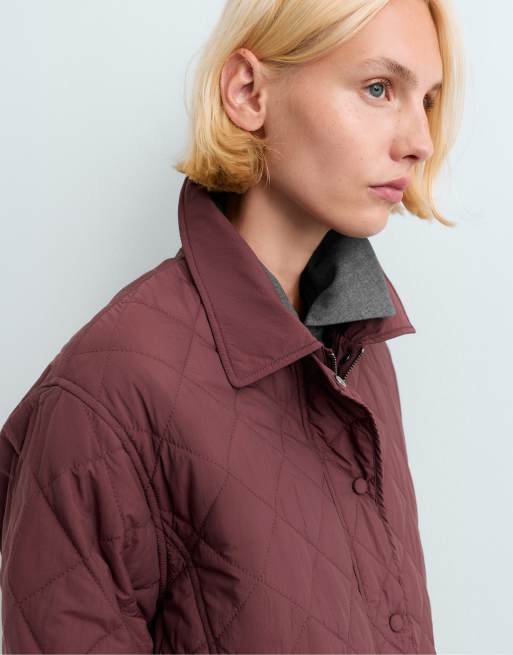 OYSHO Fellex® aerogel midi boxig vadderad jacka i burgundy, 3 av 6