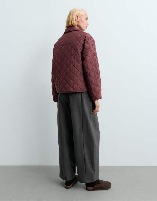 OYSHO Fellex® aerogel midi boxig vadderad jacka i burgundy, 4 av 6