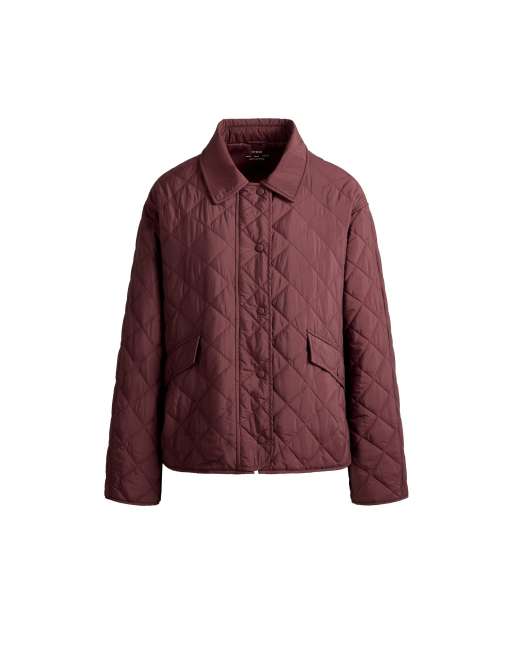 OYSHO Fellex® aerogel midi boxig vadderad jacka i burgundy, 6 av 6