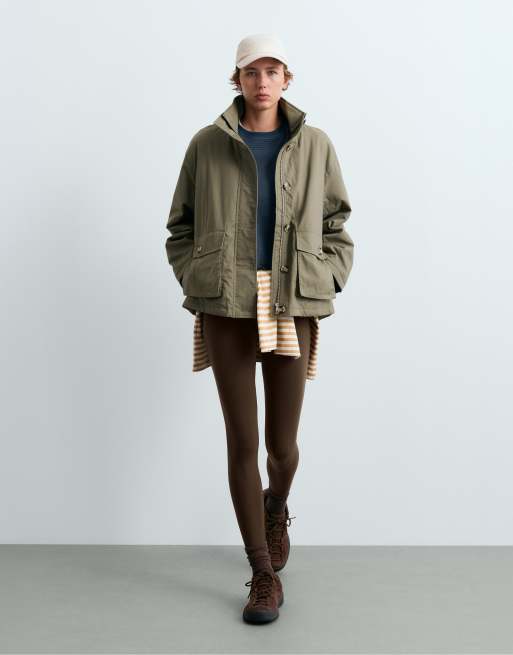 OYSHO Fellex® aerogel padded canvas jacket in green, 2 of 5