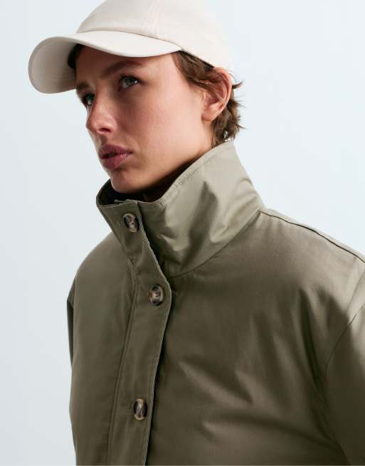 OYSHO Fellex® aerogel padded canvas jacket in green, 3 of 5