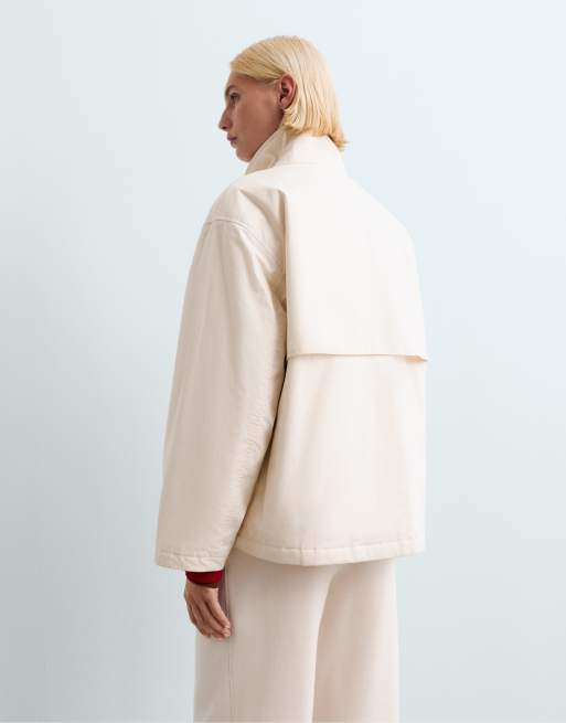OYSHO Fellex® aerogel padded canvas jacket in ivory ecru, 4 of 6