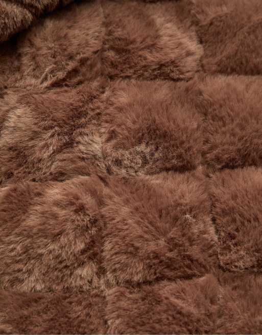 OYSHO Fellex® aerogel padded jacket with faux-fur-effect interior in brown, 5 of 6
