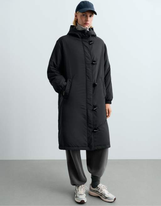 OYSHO Fellex® aerogel padded jacket with toggles in black, 2 of 5