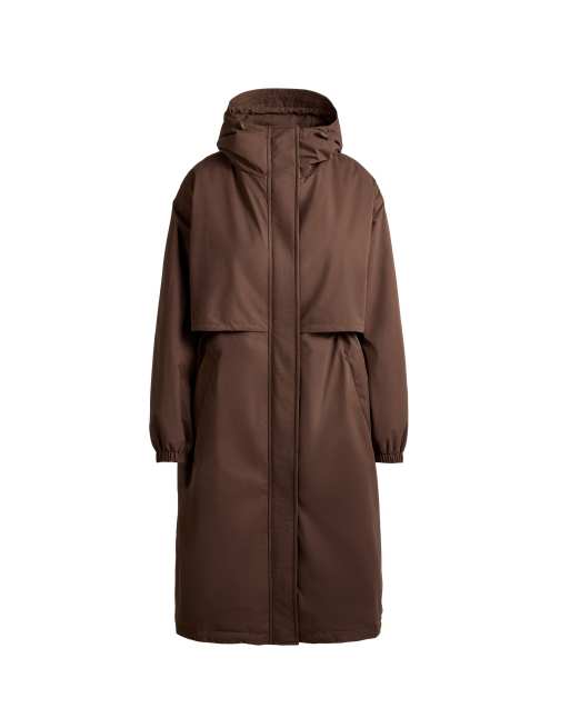OYSHO Fellex® aerogel waterproof long padded jacket in dark brown, 6 of 6