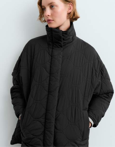 OYSHO Fellex® aerogel waterrepellent padded midi jacket in black - view 1