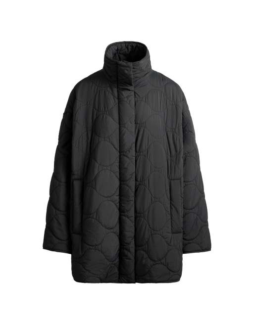 OYSHO Fellex® aerogel waterrepellent padded midi jacket in black, 6 of 6