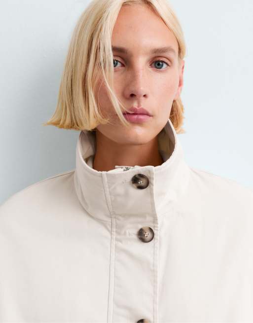 OYSHO Fellex® Aerogel wattierte Canvas-Jacke in Ivory Ecru, 3 von 6
