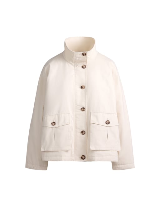 OYSHO Fellex® Aerogel wattierte Canvas-Jacke in Ivory Ecru, 6 von 6
