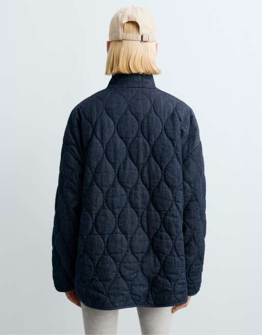 OYSHO Fellex® giacca imbottita boxy effetto denim blu navy, 4 di 7