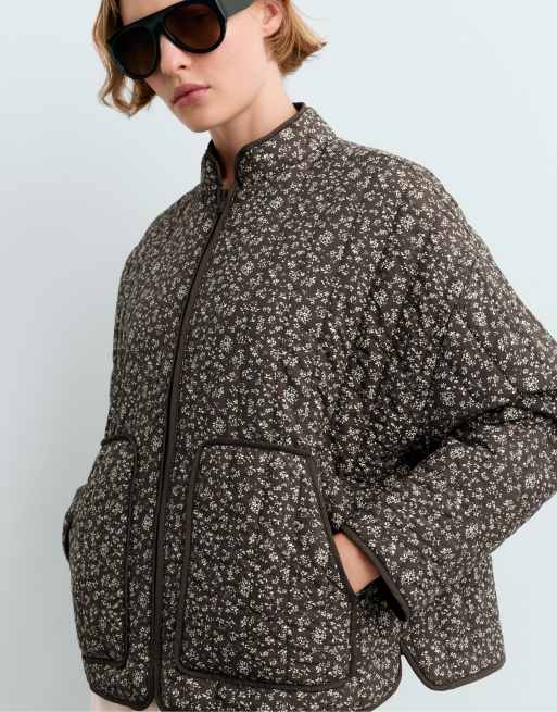 OYSHO Fellex® giacca imbottita idrorepellente floreale marrone, 3 di 5