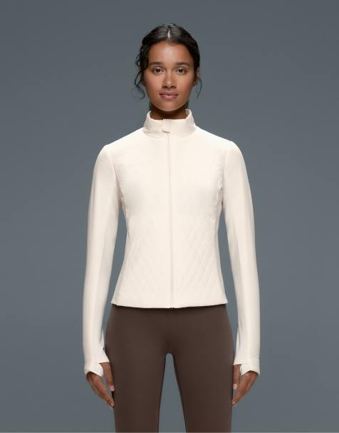 OYSHO Fellex® teknisk vadderad hybridjacka i naturvit - view 1