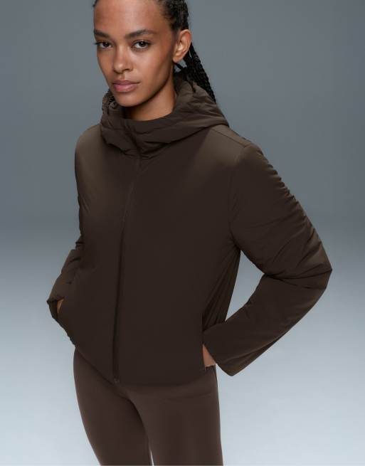 OYSHO Fellex® volcanic boxy technical padded jacket in brown, 5 of 7