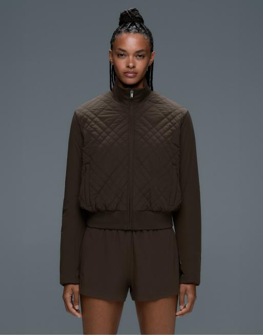 OYSHO Fellex® volcanic technical padded bomber jacket in brown, 2 of 5