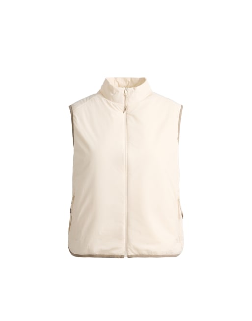 OYSHO Fellex® volcanic technical padded gilet with piping in pale ecru, 6 of 6