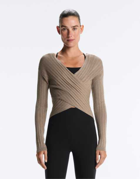 OYSHO Fine knit rib jumper in light brown