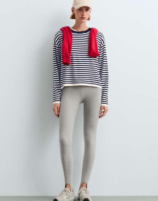 OYSHO Fine knit striped jumper in ecru and blue, 2 of 6