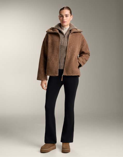 OYSHO Flare extra warm seamless super high rise trousers in black