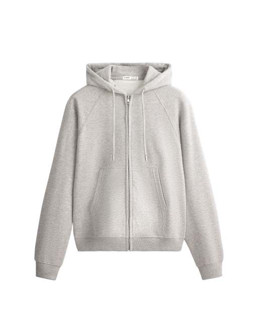 OYSHO fleece-hættetrøje med lynlås i gråmeleret, 7 af 7