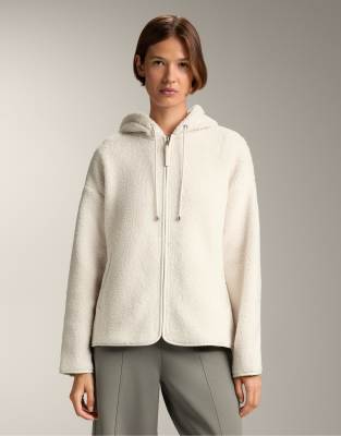 OYSHO - Fleecejacke in Ecru mit Kapuze-Neutral