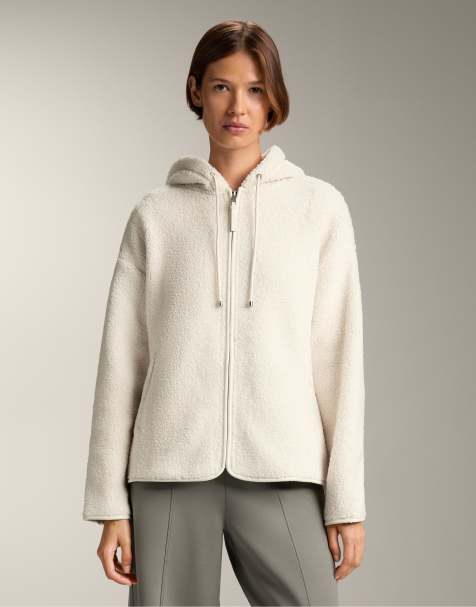 OYSHO – Fleecejacke in Ecru mit Kapuze - view 1