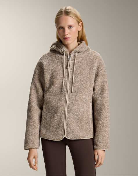 OYSHO – Fleecejacke in nerzbraun meliert mit Kapuze - view 1