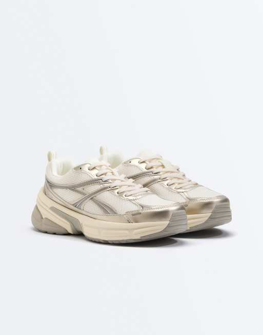 OYSHO fler-delte fritidssneakers i ecru, 2 af 4