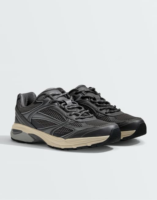 OYSHO fler-delte fritidssneakers i mørkegrå, 2 af 6