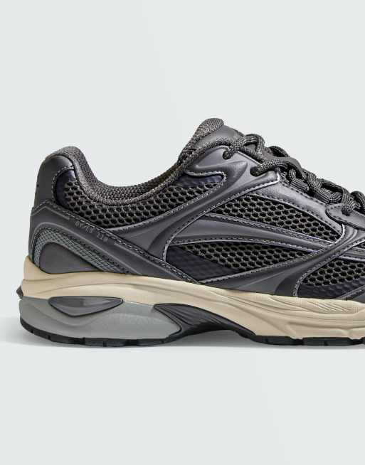 OYSHO fler-delte fritidssneakers i mørkegrå, 5 af 6