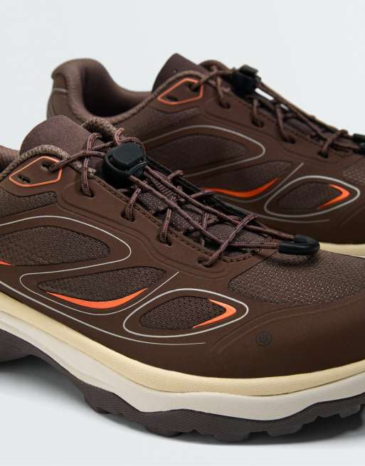 OYSHO fler-delte kontrast fritidssneakers i brun, 5 af 7