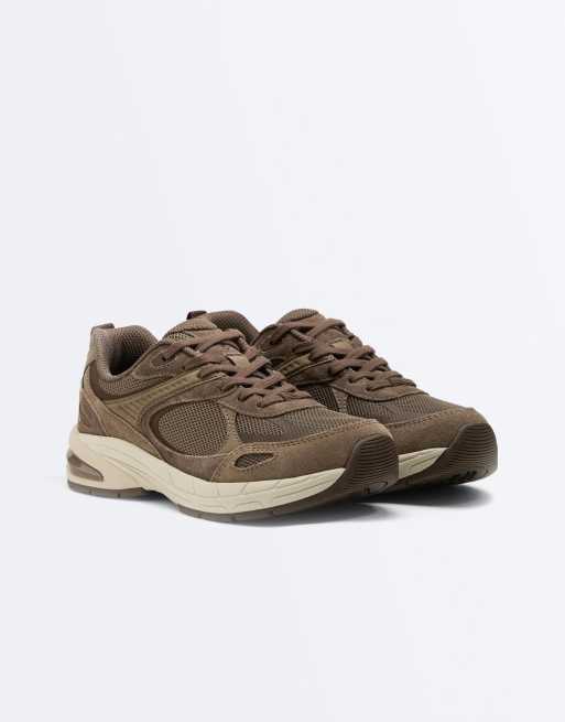 OYSHO flerdelade fritidssneakers i brunt, 3 av 6
