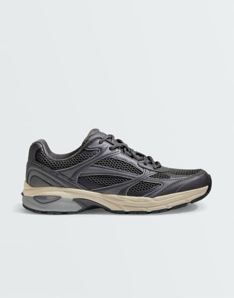 OYSHO flerdelade fritidssneakers i mörkgrått - view 1