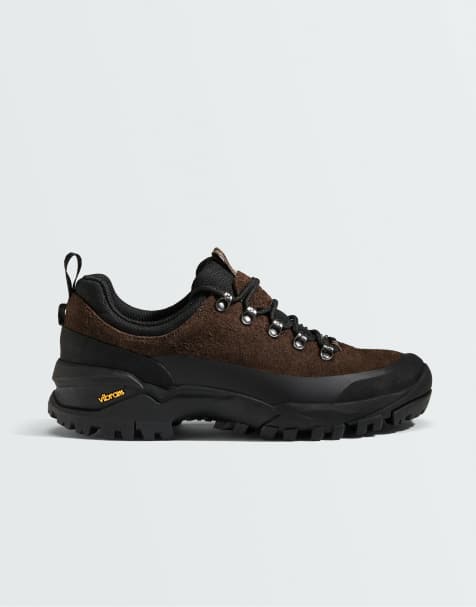 OYSHO Freetime sneakers i spaltlæder i brun - view 1