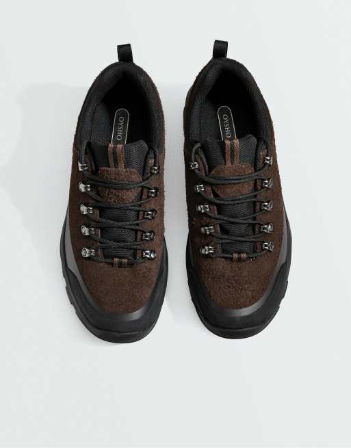 OYSHO Freetime sneakers i spaltlæder i brun, 4 af 7