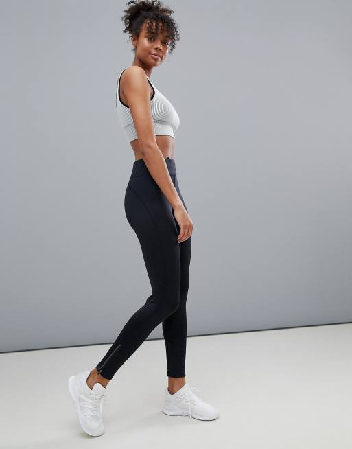 Oysho Crop Gym Leggings In Black