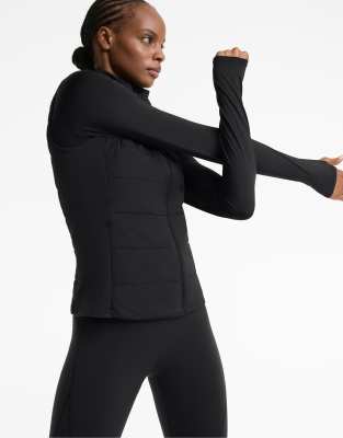 OYSHO - Funktionale Weste in Schwarz mit vulkanischem Fellex-Futter