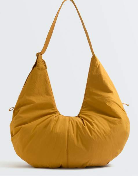 OYSHO Gathered shopper bag in mustard - view 1