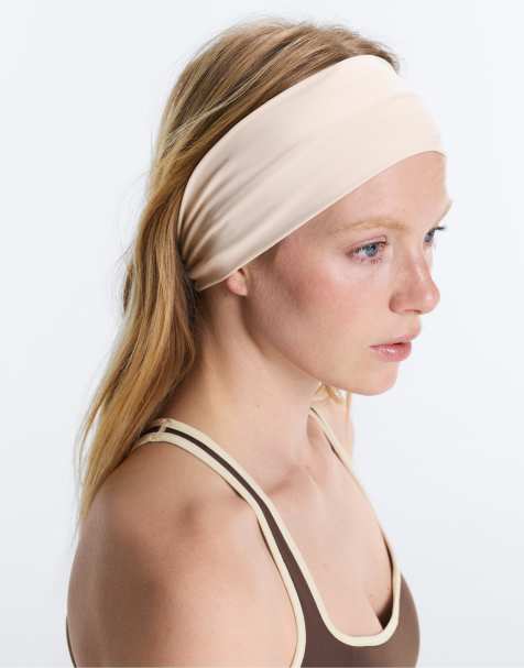 OYSHO Gathered sports headband in cream - view 1