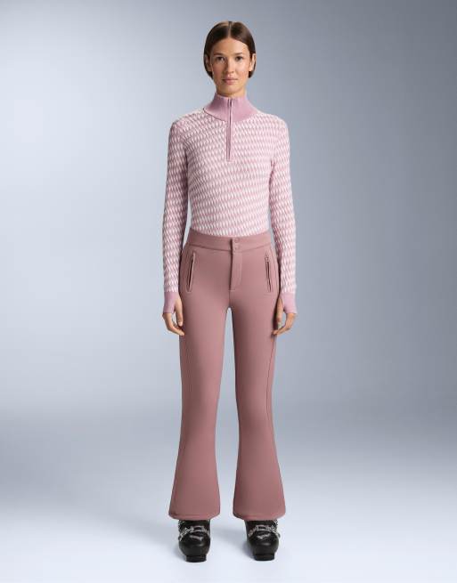 OYSHO Geometric jacquard knit base layer top in pink-mauve | ASOS