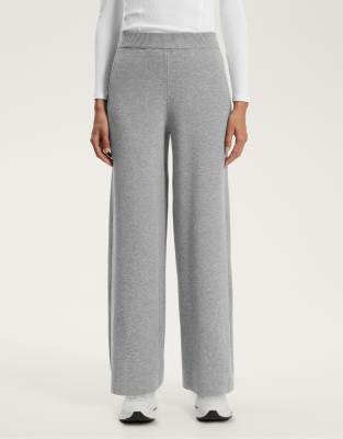 OYSHO - Gerade geschnittene Strickhose in Schwarz mit seitlichem, geripptem Detail