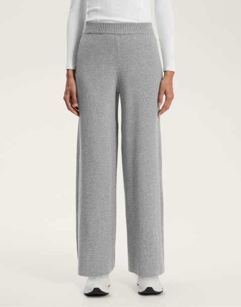 OYSHO – Gerade geschnittene Strickhose in Schwarz mit seitlichem, geripptem Detail - view 1